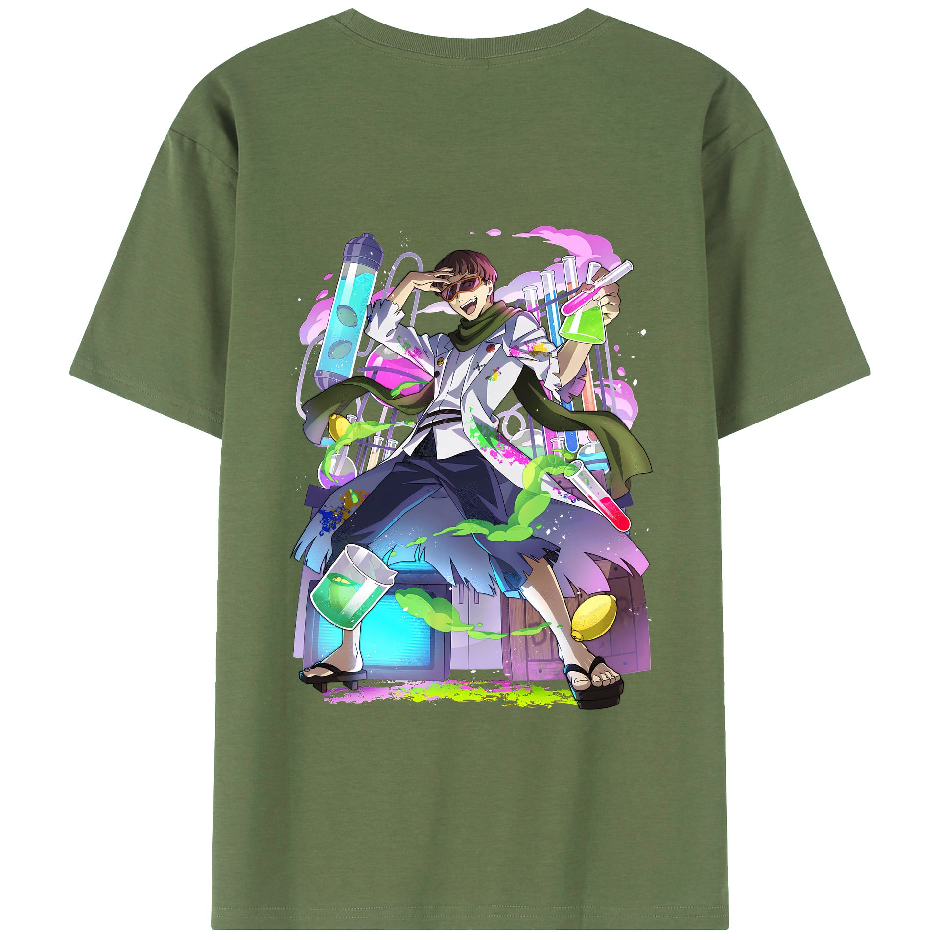 （画像用） 文豪ストレイドッグス Bungo Stray Dogs 綿100％ メンズ半袖Tシャツ（バックプリント） 通気性